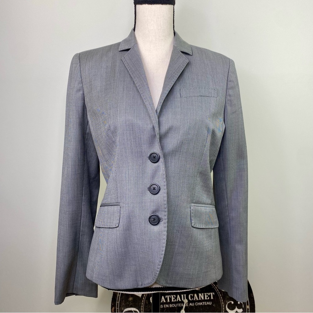 J.Crew Wool Cashmere blend gray check blazer size 8 - Picture 3 of 10